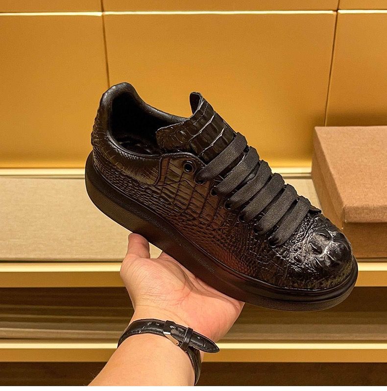 Breathable Mesh Athletic Shoes - 2025 الصيف التمساح طباعة الأسود الرجال