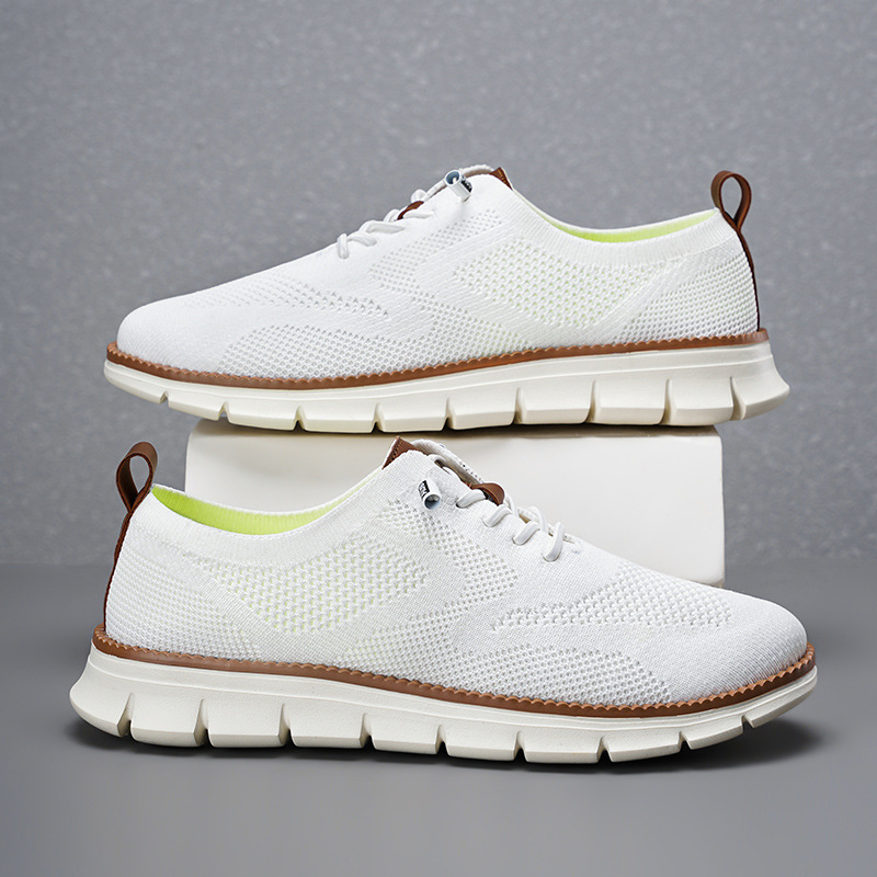 أحذية رجالية جديدة لعام 2026،  - مراجعة Knit Fabric Lace Up Sneakers وسعره